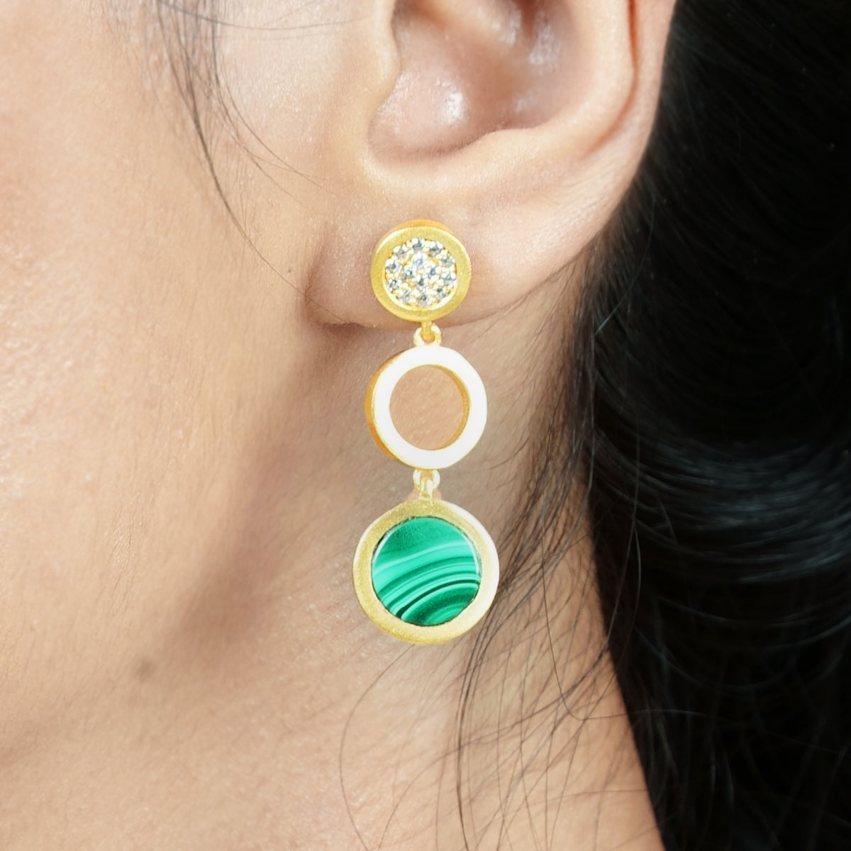 apop nyc Pave CZ Stone Coin Stud Earrings Small India | Ubuy